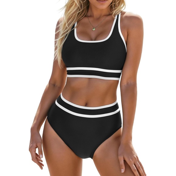 Other - Blooming Jelly Womens High Waist Sporty Color Block Two Piece Swimsuits